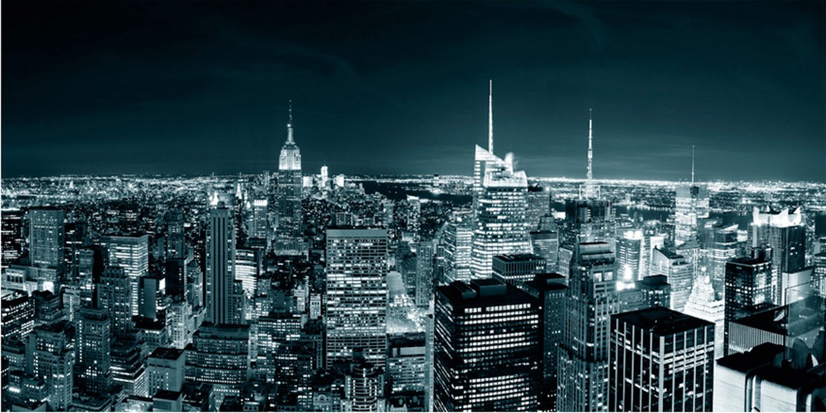 Fotobehang XXL - New York City nachtleven.