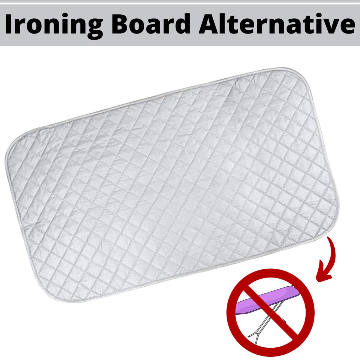 Dirply Ironing Board Table - 84.5 x 48.5 cm - Silver - Cotton - Iron Board - Ironing Table - Ironing Pad - Ironing Mat - Ironing Blanket
