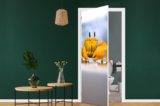 Deursticker Krab - Strand - Zee - 75x205 cm - Deurposter