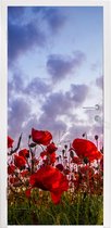 Deursticker Klaprozen - Zonsondergang - Lente - 75x205 cm - Deurposter