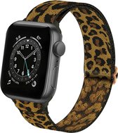 Horloge Bandje Geschikt voor Apple Watch 42/44/45 mm Bandje Nylon Polsband - Stoffen Bandje Geschikt voor Apple Watch 1-8 / SE (42/44/45 mm) Bandje - Panterbruin