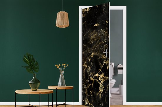 Autocollant de porte Zwart - Or - Peinture - 90x215 cm - Affiche de porte