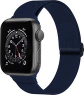 Horloge Band Geschikt voor Apple Watch 1-8 / SE (38/40/41 mm) Bandje Nylon Met Verstelbare Gesp - Donkerblauw