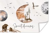 Poster 90x60 cm - Quotes - Kinderen - Spreuken - Sweet dreams - Jongens - Meisjes - Kids - Posters - Kamer decoratie - Wanddecoratie woonkamer - Muurdecoratie slaapkamer - Poster Kinderkamer