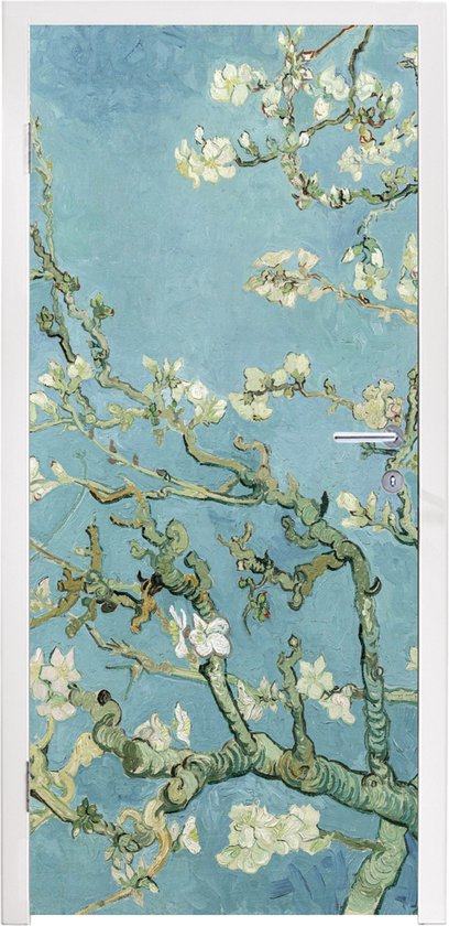 Autocollant Porte 3D Effet Fleurs (sakura, Rose) - Dimensions Totales 77x200 Cm (2 Panneaux) - PVC Imperméable, Amovible - 6