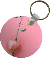 Sleutelhanger - Planten - Zomer - Roze - Plastic - Rond - Uitdeelcadeautjes