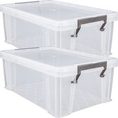 Boîte de Opbergbox Whitefurze - 4x pièces - 10 litres - Transparent - 40 x 26 x 15 cm