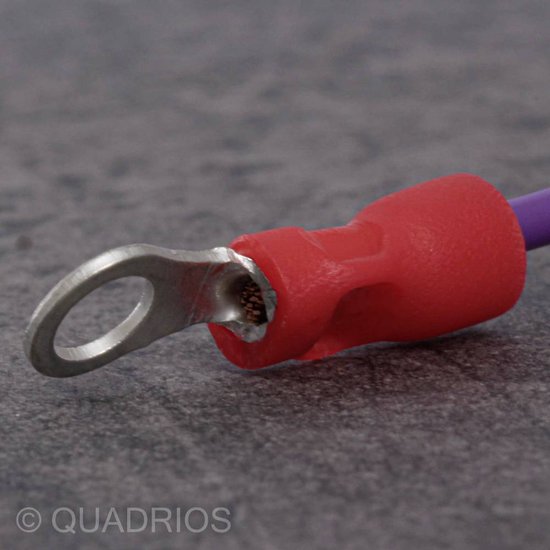 AUPROTEC 25 x ringkabelschoenen, 4,0-6,0 mm², geel, gat- M6, gedeeltelijk geïsoleerd pvc, RV kabelconnectoren van vertind koper
