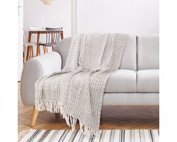 Home deco factory - Etnische plaid met franjes - 120*150cm