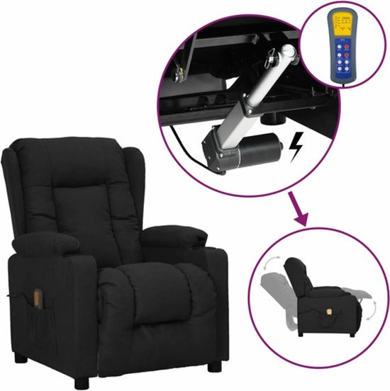 vidaXL Sta-op-massagestoel Zwart Stof met Massagefunctie - vidaXL - €329,99