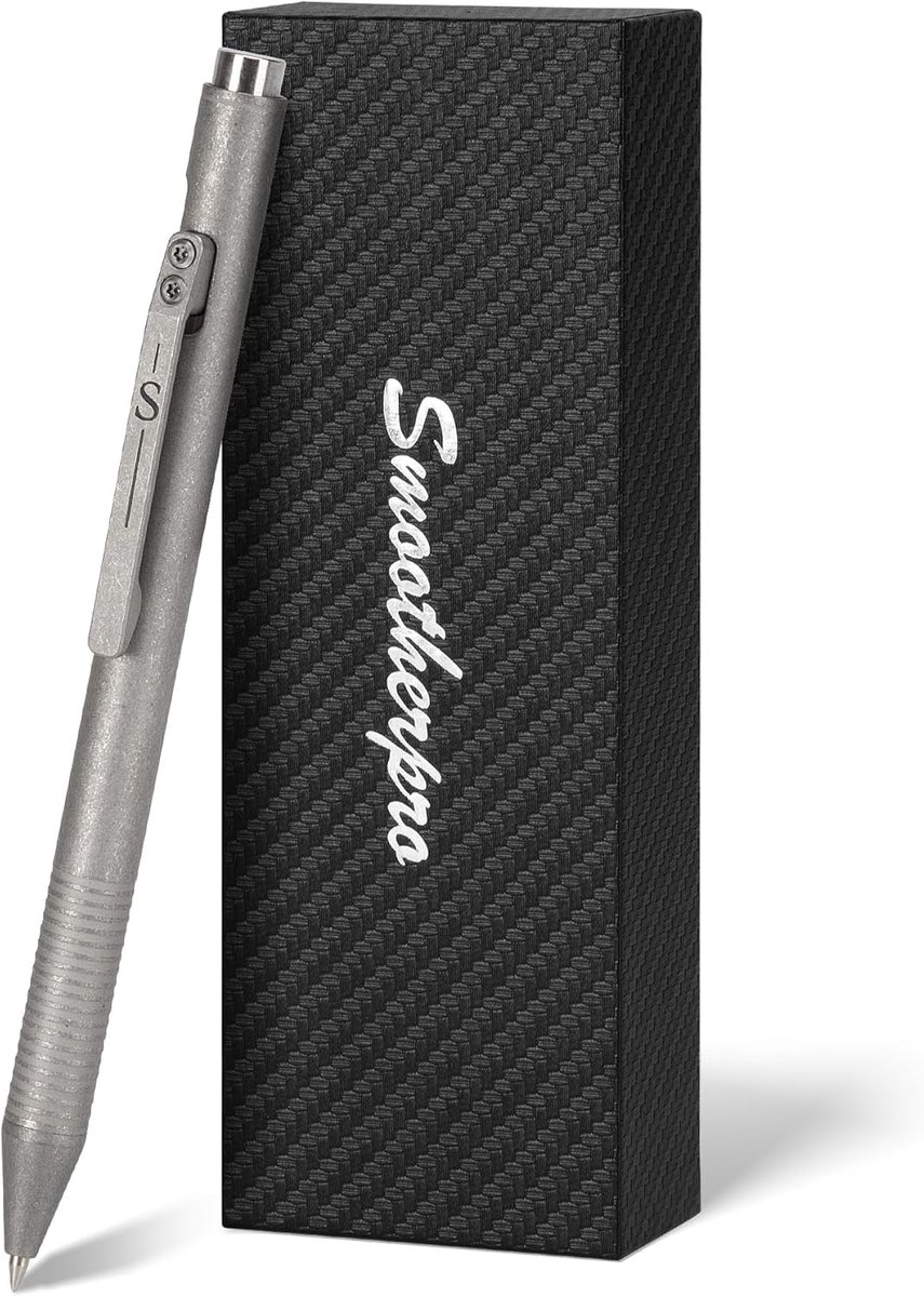 SMOOTHERPRO Titanium Bolt Action Pen - Compatible with Pilot G2 Refills - Retractable Ballpoint Pen - ShopVlot