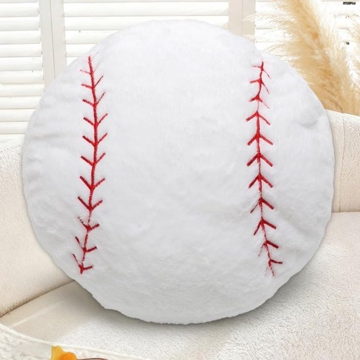 Zacht Baseballkussen - 34x34cm - Pluche Zitkussen voor Kinderen - Sportdecoratie