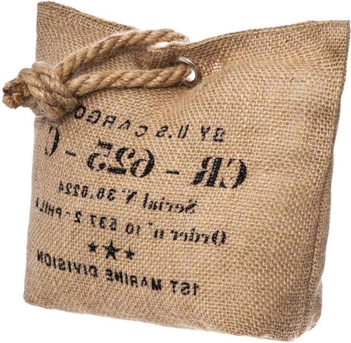 Deurstopper jute - vloerstop - voorkomt dichtslaan - vintage loftstijl - 25 x 18 cm - naturel
