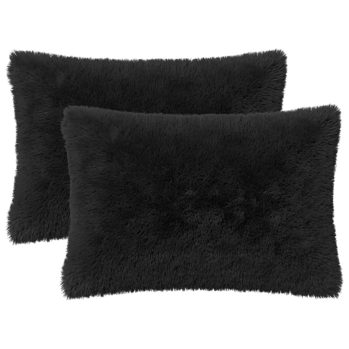 vidaXL Dekenkussen - 6 - st - HEERLEN - Zwart - 40 - x - 60 - cm - PV - Fleece
