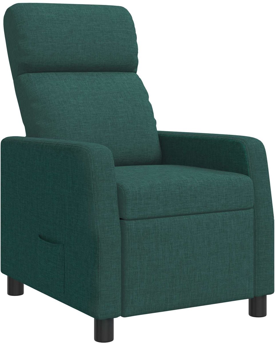 vidaXL Recliner - Donkergroen - Stof