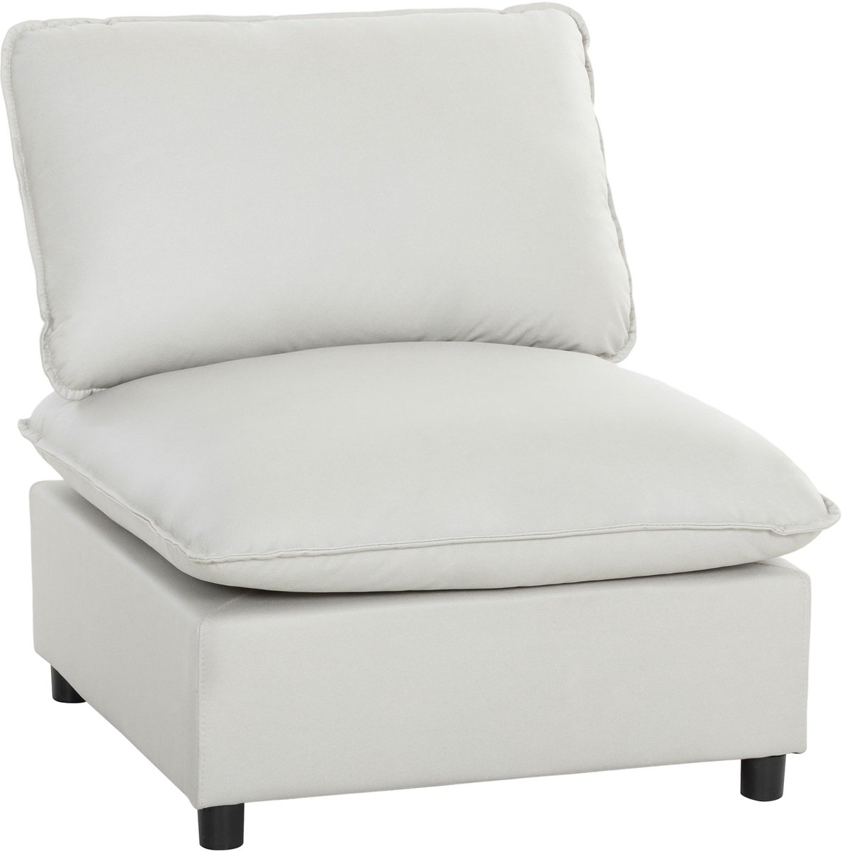 Homona Fauteuil - Met kussens - 74 x 85 x 78 cm - Grijs