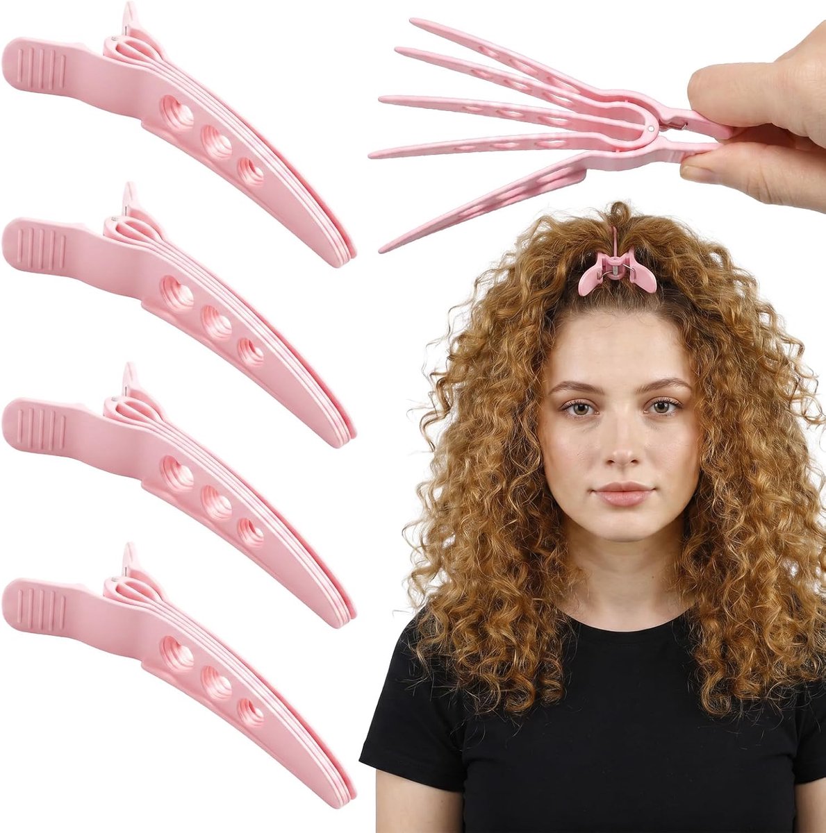 Ymapinc 4 stuks haarspelden voor dames - Professionele haarclips voor het stylen, geef de haaraanzet volume voor een - ShopVlot