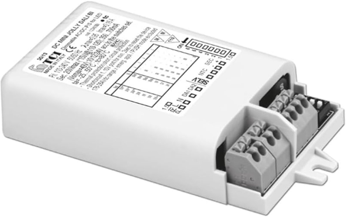 DC Dimmable Electronic Driver with DIP-SWITCH TCI 20W Power Source LED 250-700mA 3-49V 24V 0.7A controlled by DALI2 - ShopVlot