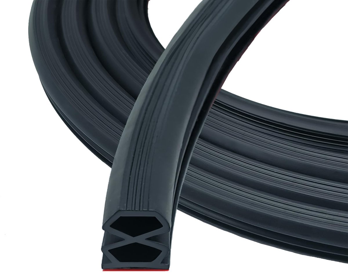 SnelShoppen - Zwarte Afdichtingstape 10 mm x 12 mm - Zelfklevend Rubber voor Deuren en Ramen - Geluidsdicht, Waterdicht, Anti-botsing - 6 Meter