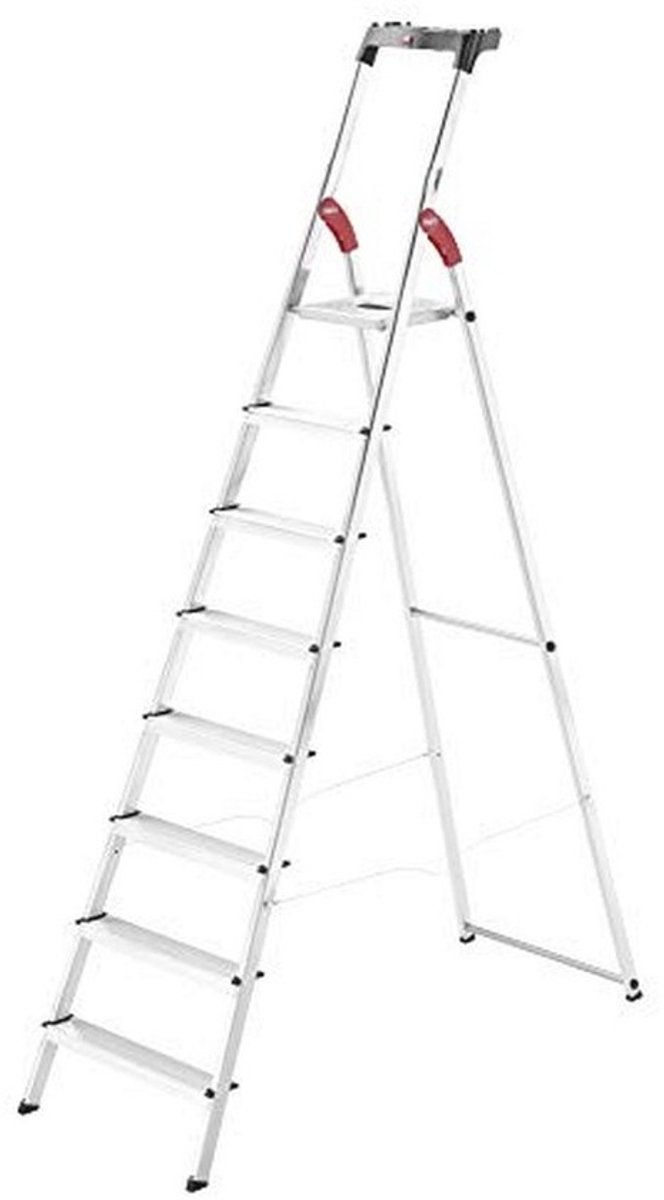 Aluminium huishoudtrap - 3 treden - Lichte verrijdbare ladder - voor thuisgebruik