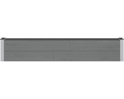 vidaXL - Verhoogde - plantenbak - Grijs - 200 - x - 30 - x - 36 - cm - WPC - en - Aluminium