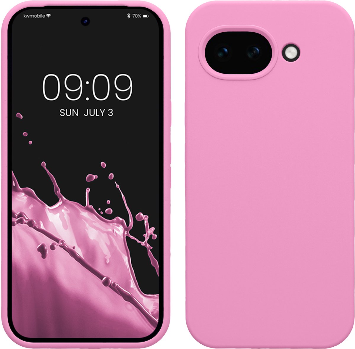 kwmobile telefoonhoesje geschikt voor Google Pixel 10a - Hoesje met siliconen coating - Smartphone case in Roze lavendel