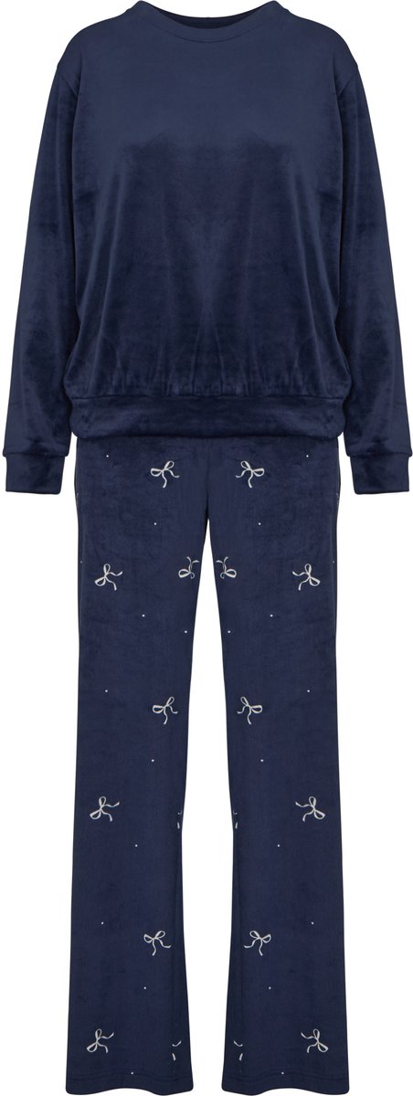 Hunkemöller Pyjama Set Velours Blauw