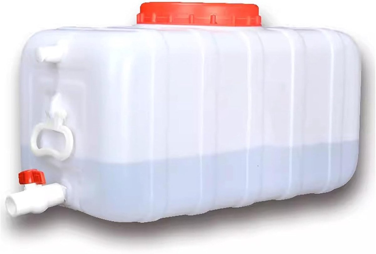 Watercontainer Jerrycan Met Kraan, Draagbare Plastic Drinkwater Opslag Drager Watertank Met Tapkraan Voor Kamperen Buiten Rijden Wandelen Vissen Noodgevallen (Wit, 25L)