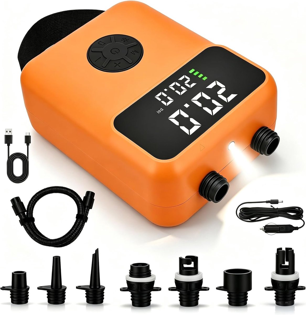 Elektrische SUP-pomp met licht, mini oplaadbare elektrische draagbare SUP-pomp, intelligente inflatie/deflatie, automatische uitschakeling voor SUP-boards, kajak, tent, matras