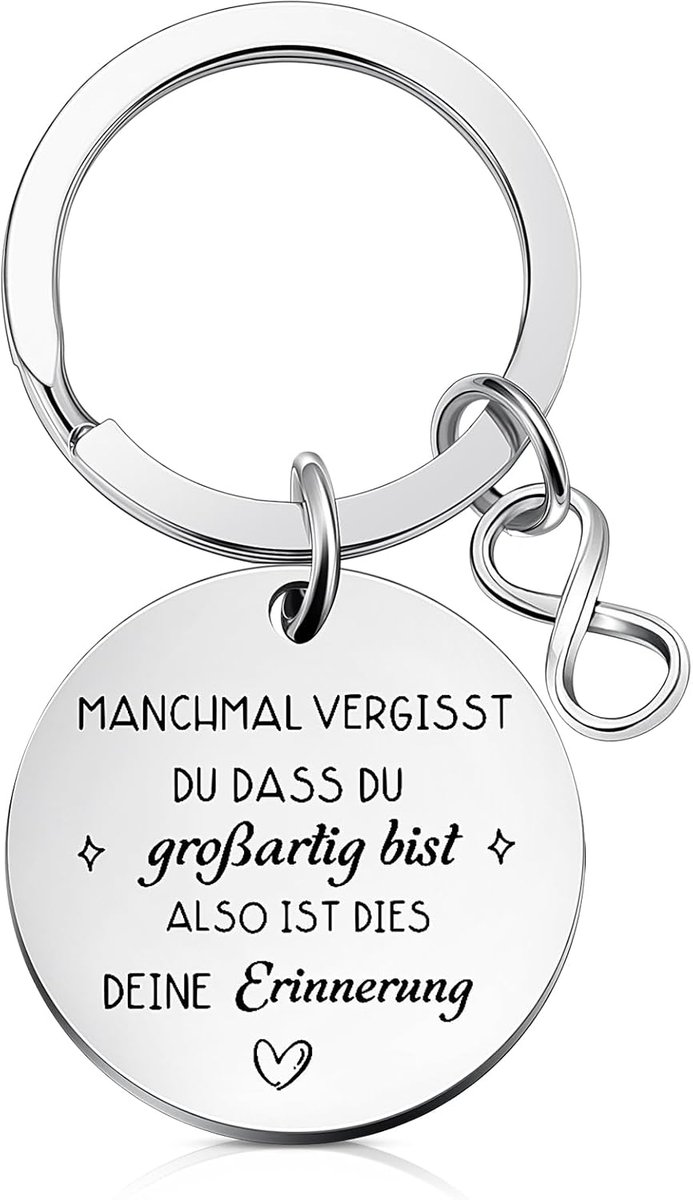 Sleutelhanger met gravure, Sommal vergeet Du Dass Du Great Bist, sleutelhanger, moedermaker, cadeau, afscheid, cadeau voor collega's, vrouwen, beste vriend
