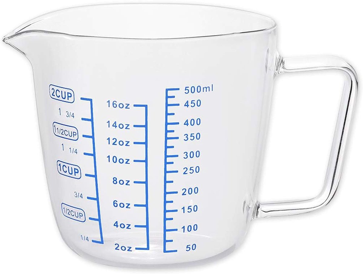Maatbeker Glas 500 ml Maatbeker Multifunctionele maatbeker voor vloeistof, 2-cup