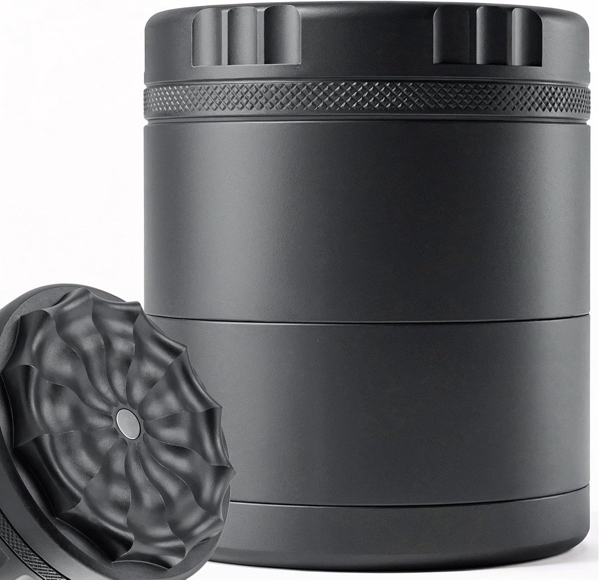 Grinder Metaal 63mm - Herb Grinder 4delig, Grinders, Crusher Grijs