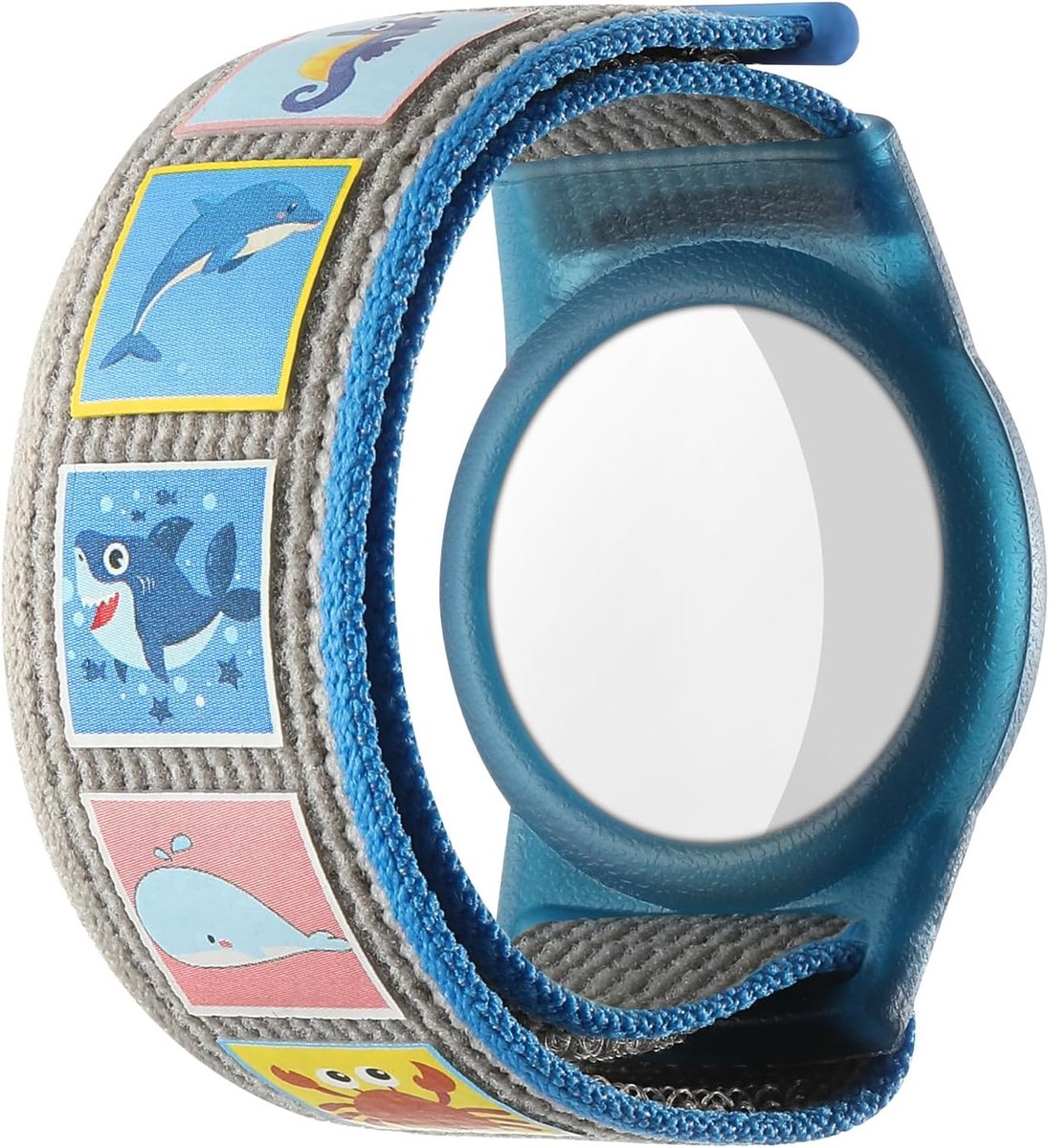Armband voor AirTag houder, beschermhoes anti-verlies GPS-tracker-armbandhoes voor peuters (Blauw)