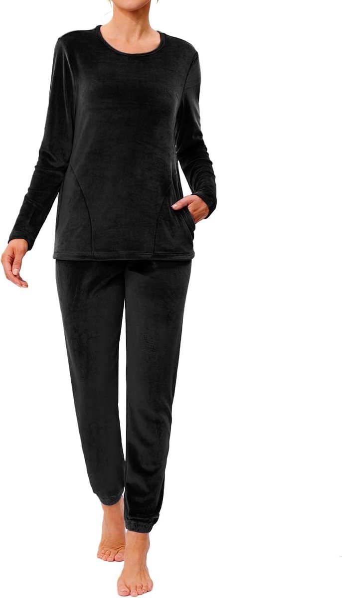 Joggingpak voor dames, sportpak, trainingspak, tweedelig, vrijetijdspak, katoenen outfit, huispak, set lange mouwen, ritssluiting, winter, joggingbroek, dames Activewear