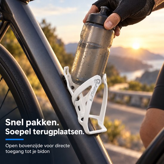 Cloudy - Bidonhouder - Fiets Bidonhouder- ABS - wit — afbeelding 4