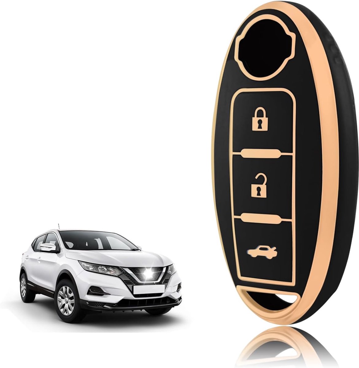 Sleutelhoes TPU, Autosleutelhoes Geschikt voor Nissan Qashqai J11 J12 Juke F15 Xtrail T32 Micra K13 K14 Infiniti Q50 QX60 EX35 FX45, Sleutel Cover Bescherming Sleutelbehuizing - Kofferbak