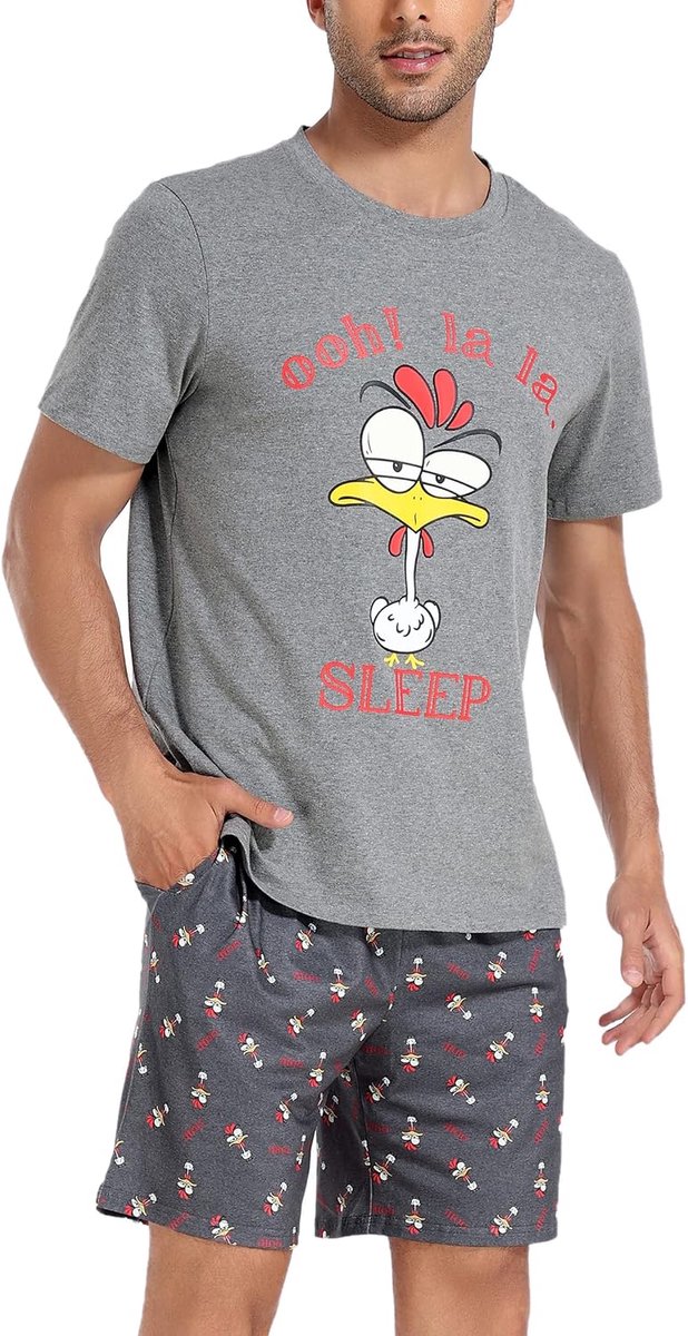 Pyjama voor de zomer, korte pyjamasets voor heren, katoen, broek, nachtkleding voor heren
