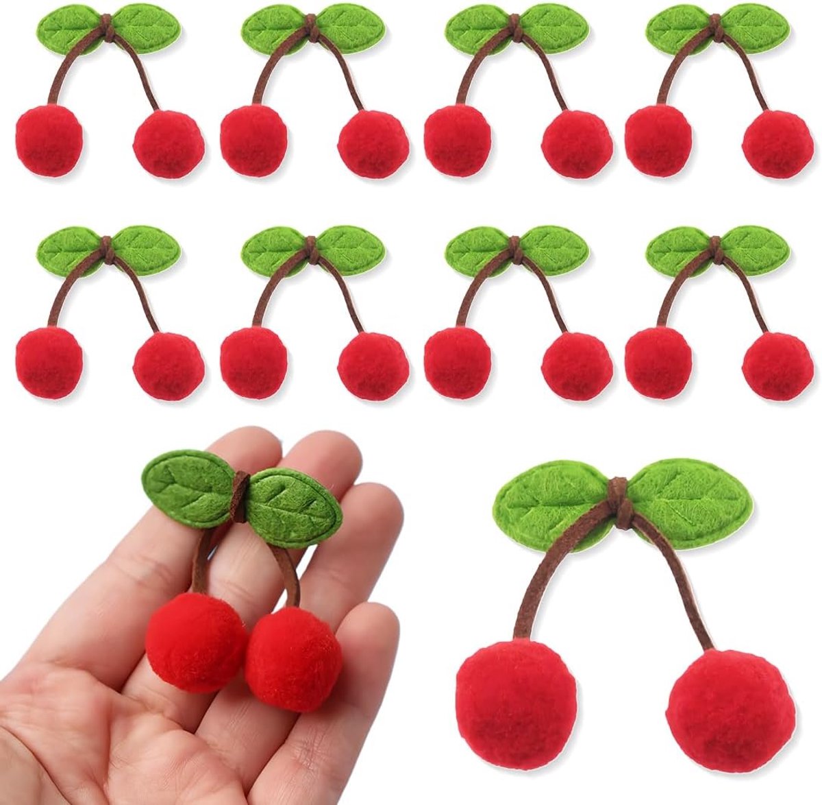 10 Pieces Cherry Decoration, Cherry Stuffed Toy, Cherry Mini Decoration, Decorative Cherry, Decoration, Small Felt - ShopVlot