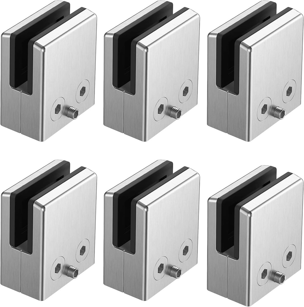 Glasclips 8-10mm - Rvs 304 - Verstelbaar - Voor balustrades en traphekken - ShopVlot