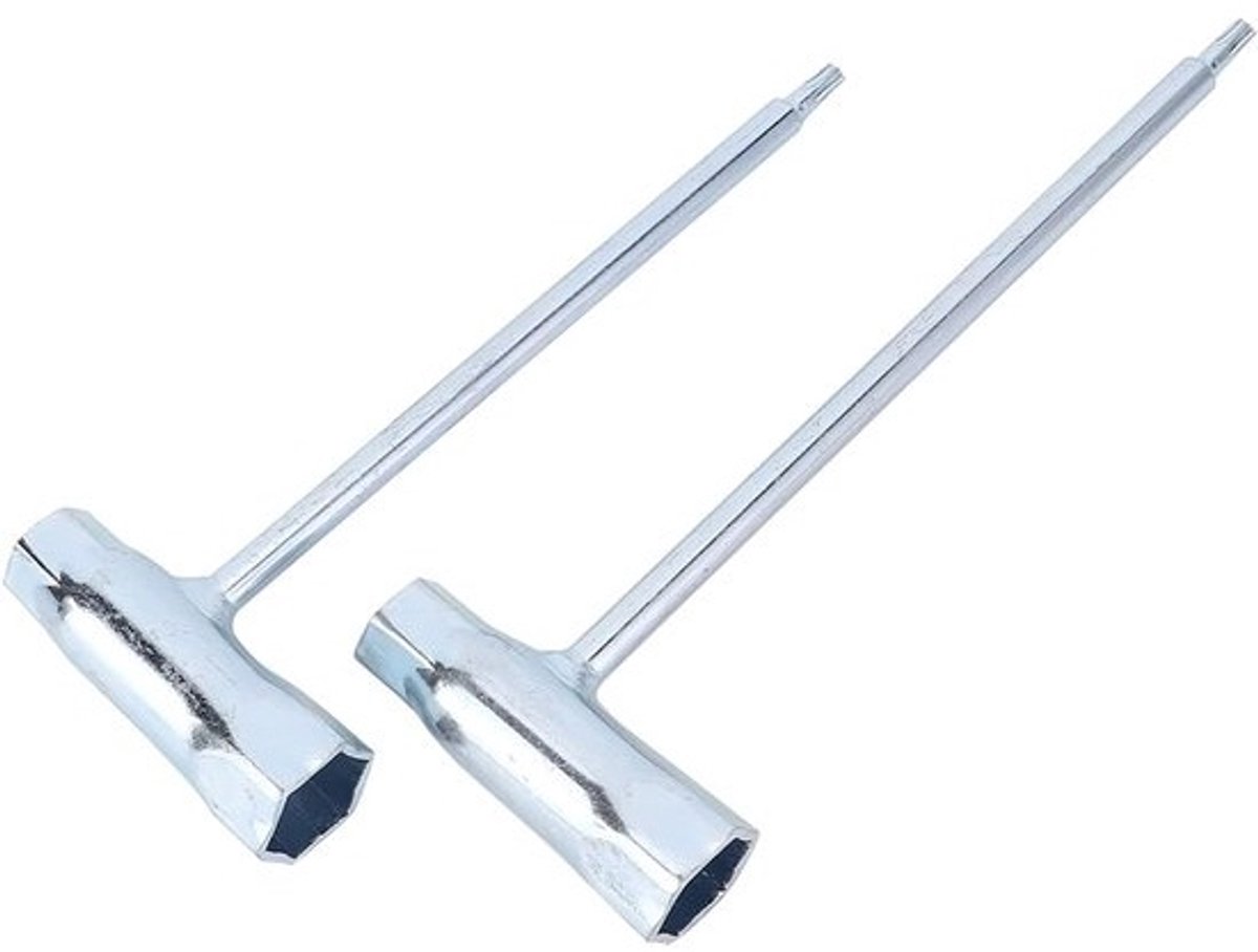 Set van 2 bougiesleutels T27 voor kettingzagen - geschikt voor TS350, TS360 en TS400, metaal, T-handvat