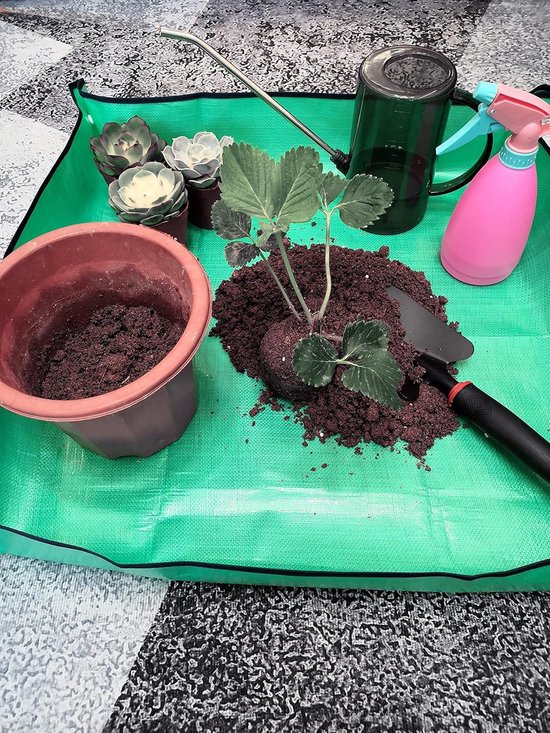 Dailygoods- Plantenverpotmat Waterdicht - Opvouwbaar Tuintapijt - Binnen/Buiten Gebruik - 27" x 27" - Vuilbestendig Materiaal - Gemakkelijk Schoon te Maken - Tuinmat van Dailygoods — afbeelding 4