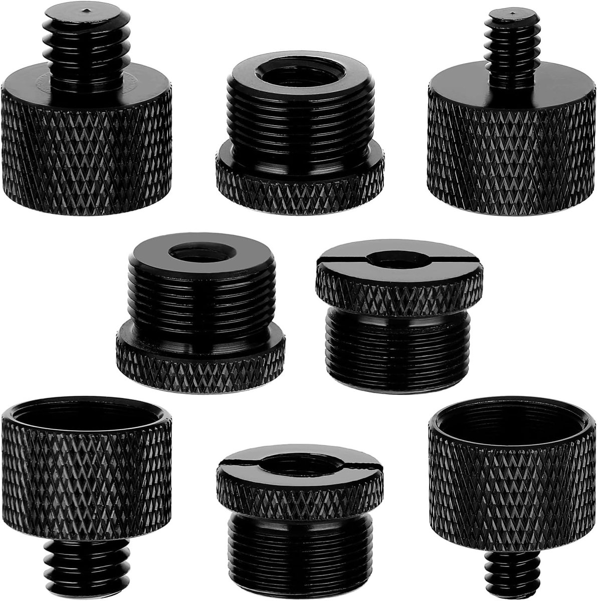 8-delige set microfoonadapter van female naar male met 3/8, 5/8 en 1/4 draad voor microfoonbevestiging