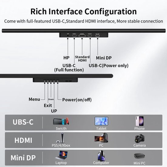 Monitor 15,6 Inch 4K OLED Touchscreen - 3840 x 2160 Resolutie - 1 ms ...