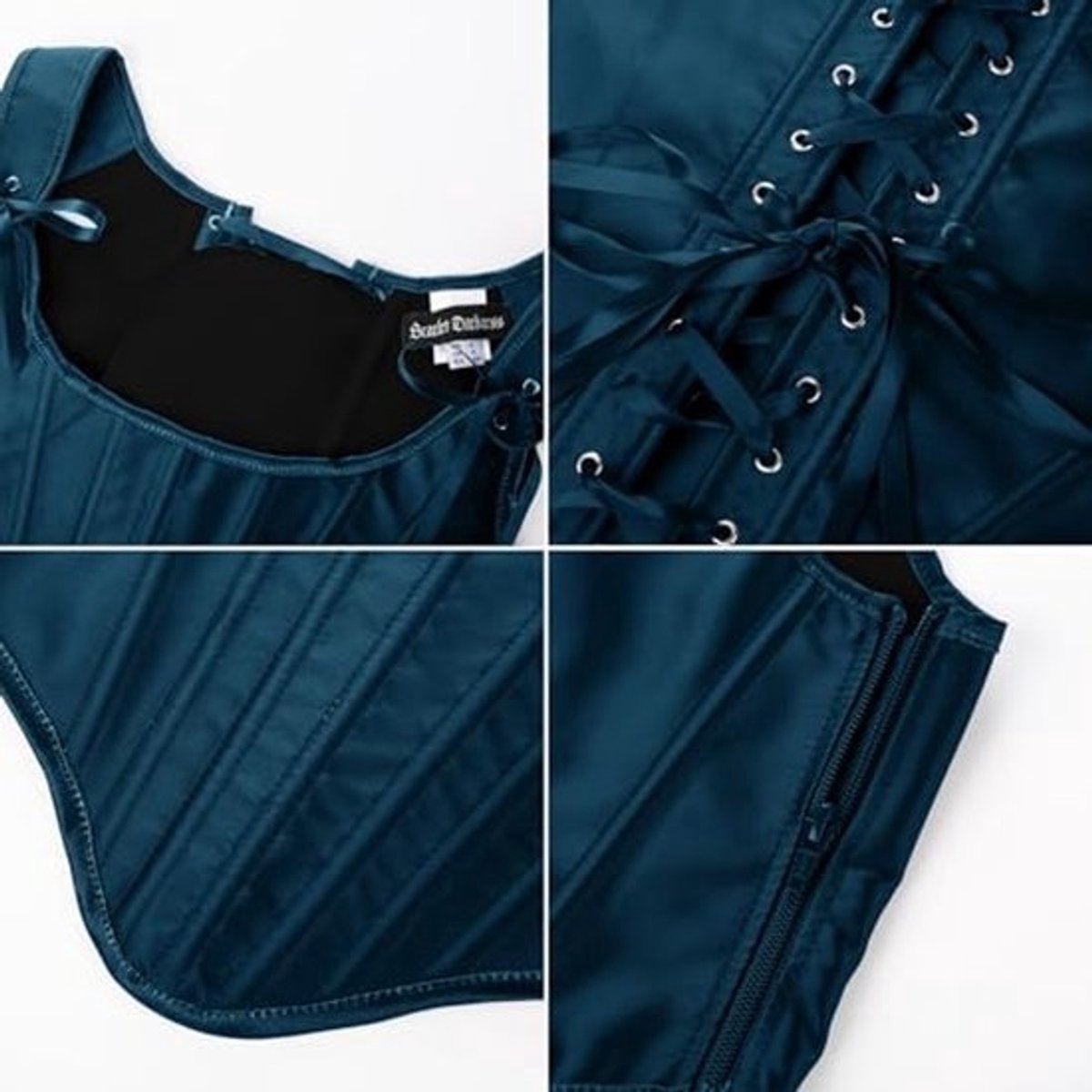 Dameskorset in renaissance-stijl met vetersluiting - vintage satijnen bustier