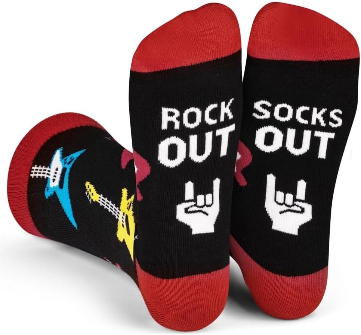 Sokken - Grappig Cadeau voor Gitarist & Muziekliefhebber - Rock Out Sokken voor Dames & Heren - 39-44