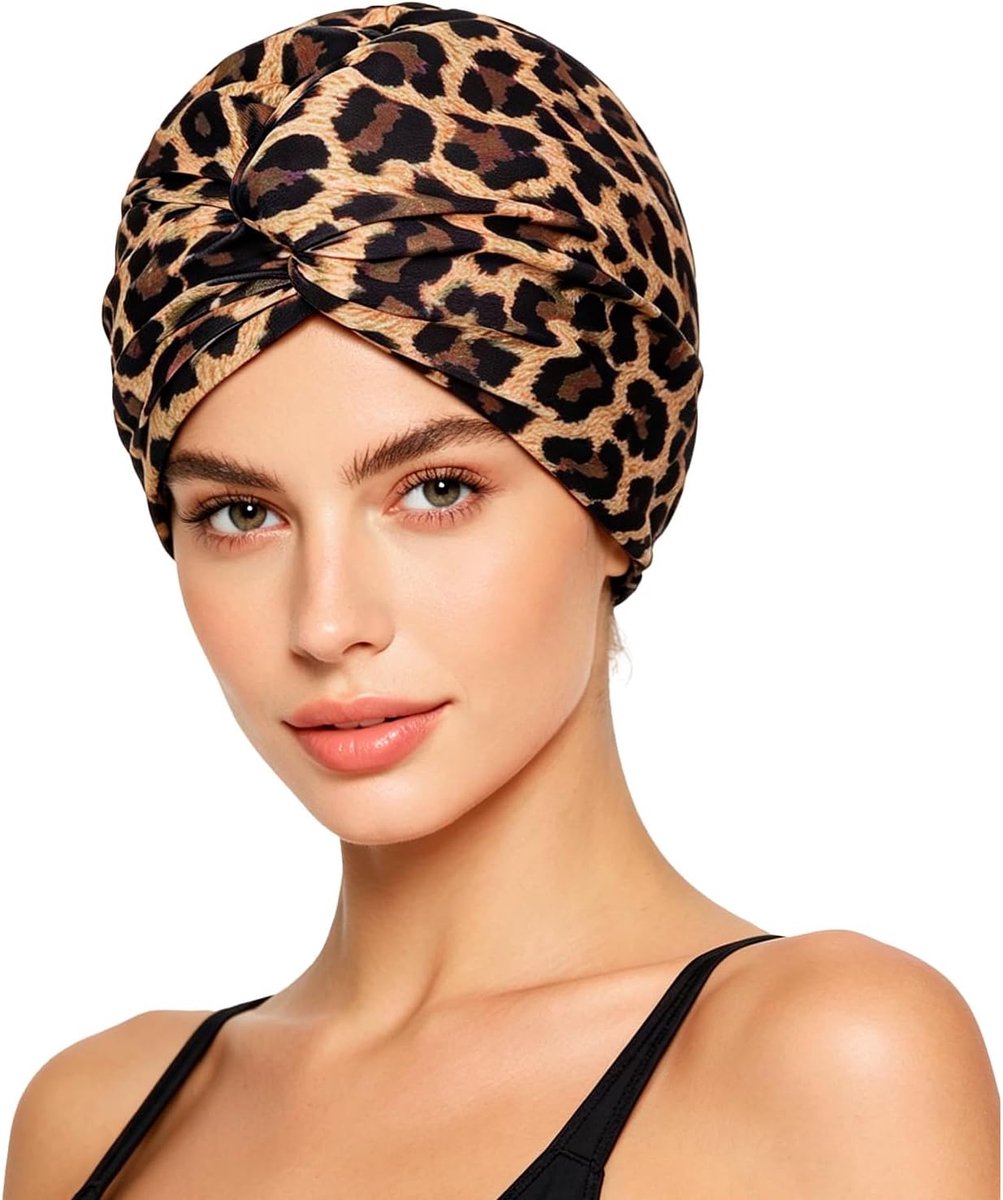 Badmuts voor dames, zwemmuts, tulband voor meisjes, elastische badmuts voor lang/kort haar, elastische polyesterstof, zwemmuts