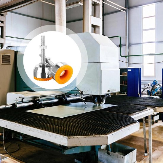 Set van 4 Verstelbare Machinepoten met Rubber Buffers voor Vloerbescherming - M8, 50 mm, Hoogte 40 mm, Geschikt voor Meubels en Apparaten — afbeelding 5