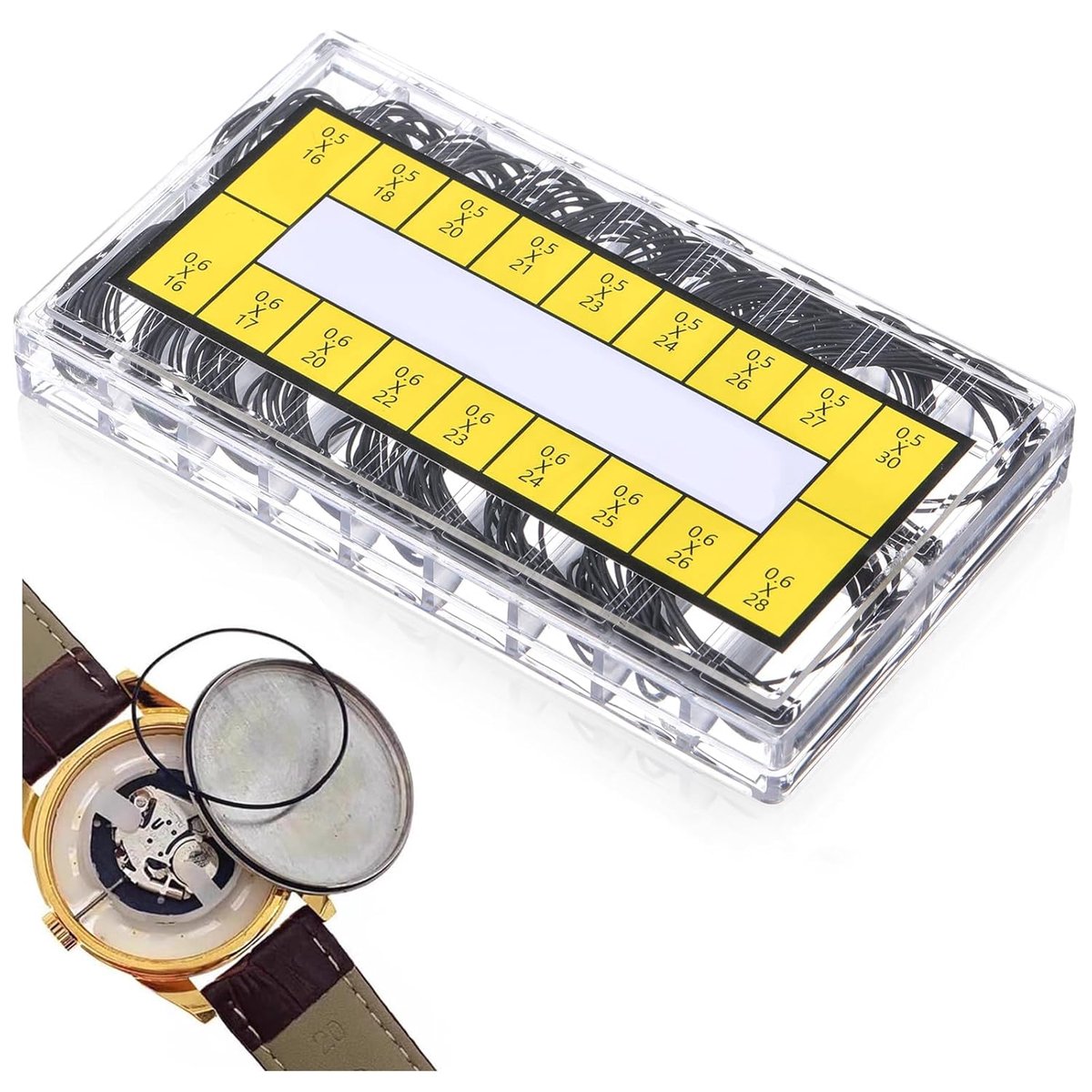 O-ring set 180 stuks - flexibele rubberen sealingringen - 18 maten van 16-30 mm - ideaal voor horloge reparatie - ShopVlot