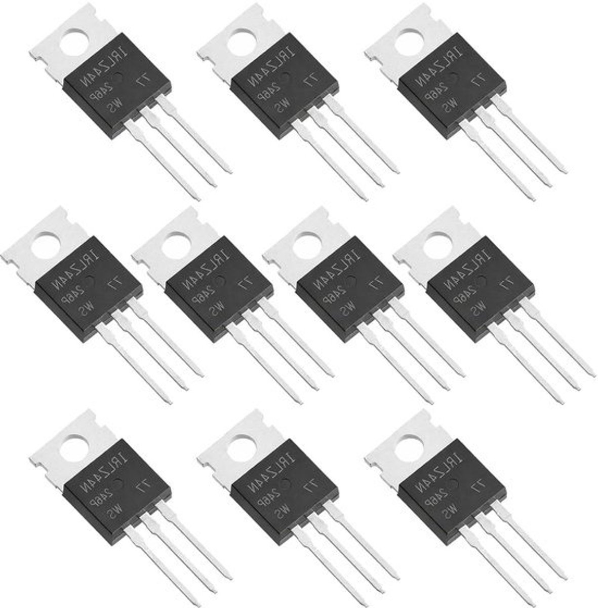 Menibeuty IRLZ44N N-kanaal MOSFET-transistor - krachtige gelijkrichter, 55 V, 47 A, TO-220AB - voor motorbesturingen, PWM-schakelingen, industriële automatisering, 10 stuks