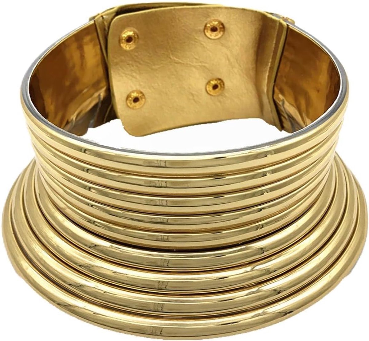 Prosy Punk African Choker Necklace Gold African Dog Collar Jewelry Adjustable for Women - ShopVlot